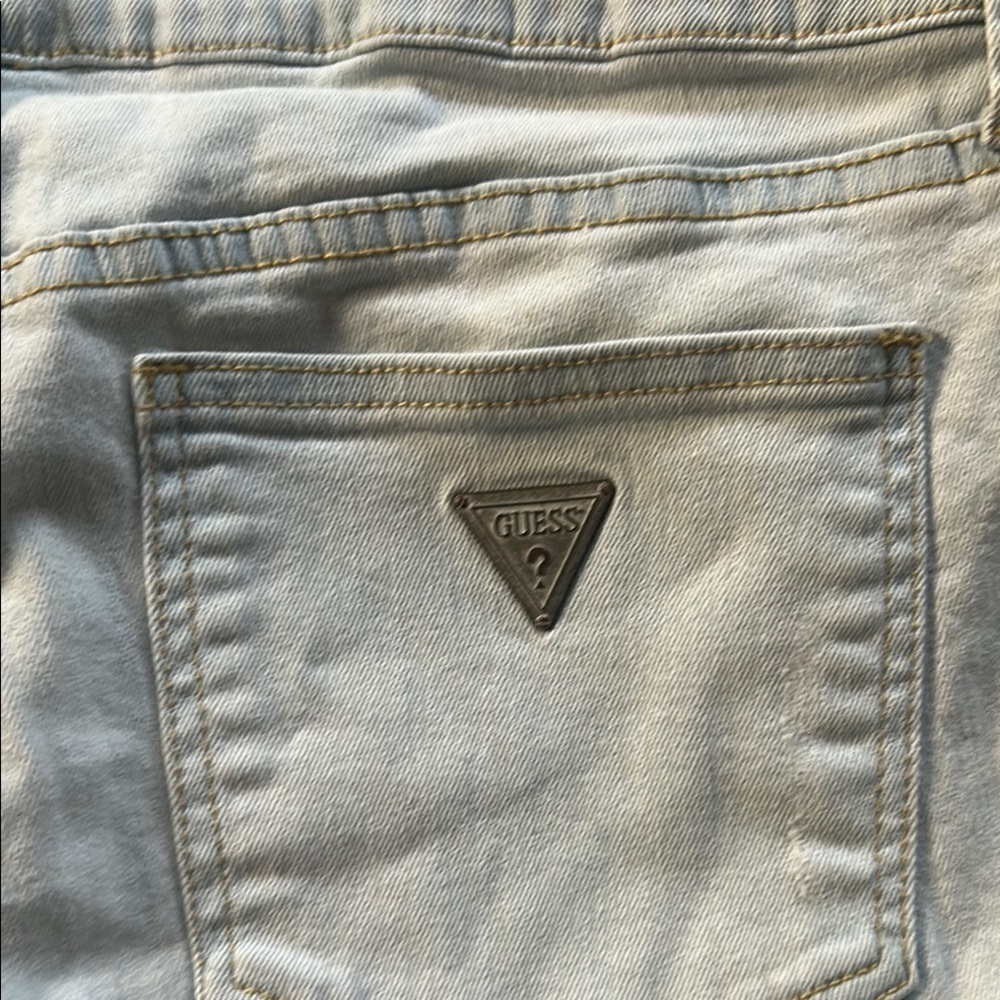 Guess Light Blue Ripped Jean Shorts - Picture 4 of 6